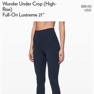 Lululemon High Waisted Crop Leggings Size 6!